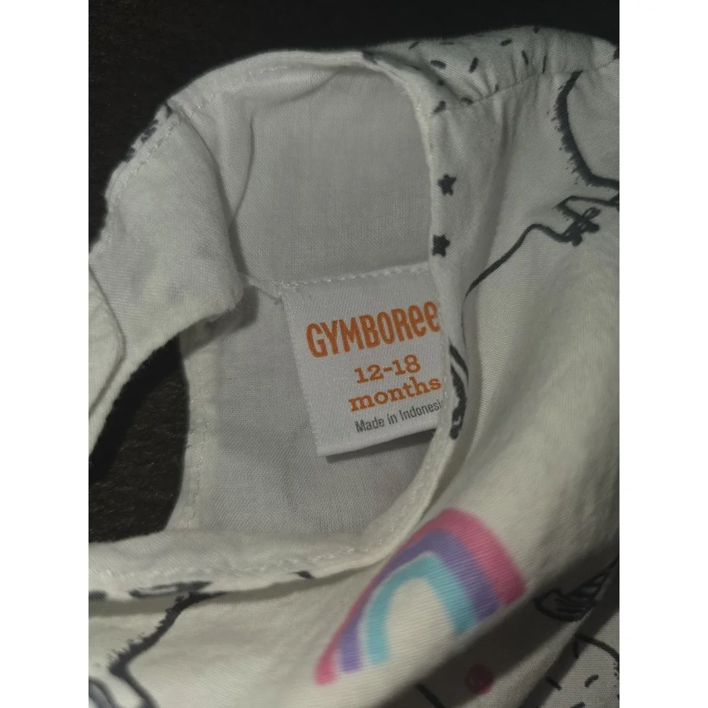 Gymboree Unicorn Rainbow Dress with Purple Bow size 12 18 months